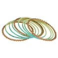 thumbnail image 5 of Efulgenz Indian Bangles Set Metal Bangles One Dozen Plain Glossy Alloy Bangles with Crystal Oxidized Bangles Bohemian Bracelet Bollywood Party Wedding Jewelry Indian Bangles for Women (18 Pcs), 5 of 6