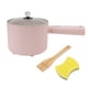 thumbnail image 2 of Olla caliente eléctrica de 1,8 l, antiadherente, con mango largo, sartén eléctrica multifunción para el hogar, dormitorio, enchufe europeo de 220V, color rosa, 2 of 5