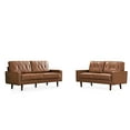 thumbnail image 4 of US Pride Furniture Acire Faux Leather Cushion Back 2Pcs Living Room Set, Brown, 4 of 6