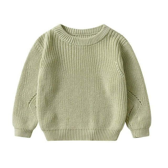 Chandail Bébé Fille Garçon Tricot Pull Pull Pull Sweat-Shirt Chaud Col Rond à Manches Longues Vêtements d'Hiver d'Automne1 Doux Manteau Confortable