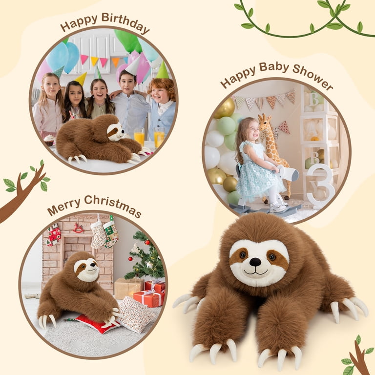 Morismos 27.5" Giant Sloth Plush with Snap-Button Hands photo 6