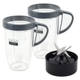 thumbnail image 1 of 2 Pack Felji 24 oz Tall Cup with Handled Lip Ring + Extractor Blade for Nutribullet Lean NB-203 1200W Blender, 1 of 8