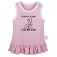 thumbnail image 2 of iDzn Buying Or Selling Call My Dad Funny Dresses For Baby, Newborn Babies Skirts, Infant Princess Dress, 0-24M Kids Graphic Clothes (Pink Sleeveless Dresses, 0-6 Months), 2 of 4