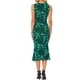 thumbnail image 3 of Vestido Floral de Malla para Mujeres, Sin Mangas, Cuello Redondo, Vestidos Midi para Fiesta en Color Verde Oscuro, 3 of 6