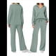 thumbnail image 3 of Conjuntos de Dos Piezas para Mujer, Cuello en V, Conjuntos Casuales A Juego, Ropa de Estar por Casa, Ropa de Otoño, Conjuntos de Viaje, Moda Verde XXL, 3 of 6