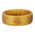 thumbnail image 3 of King Will Silicone Wedding Rings For Men Women, 6.6mm Wide 1.8mm Ultra Thin Maple Leaf Design Rubber Wedding Bands, Gold, Breathable Comfort Fit Size 8, 3 of 7