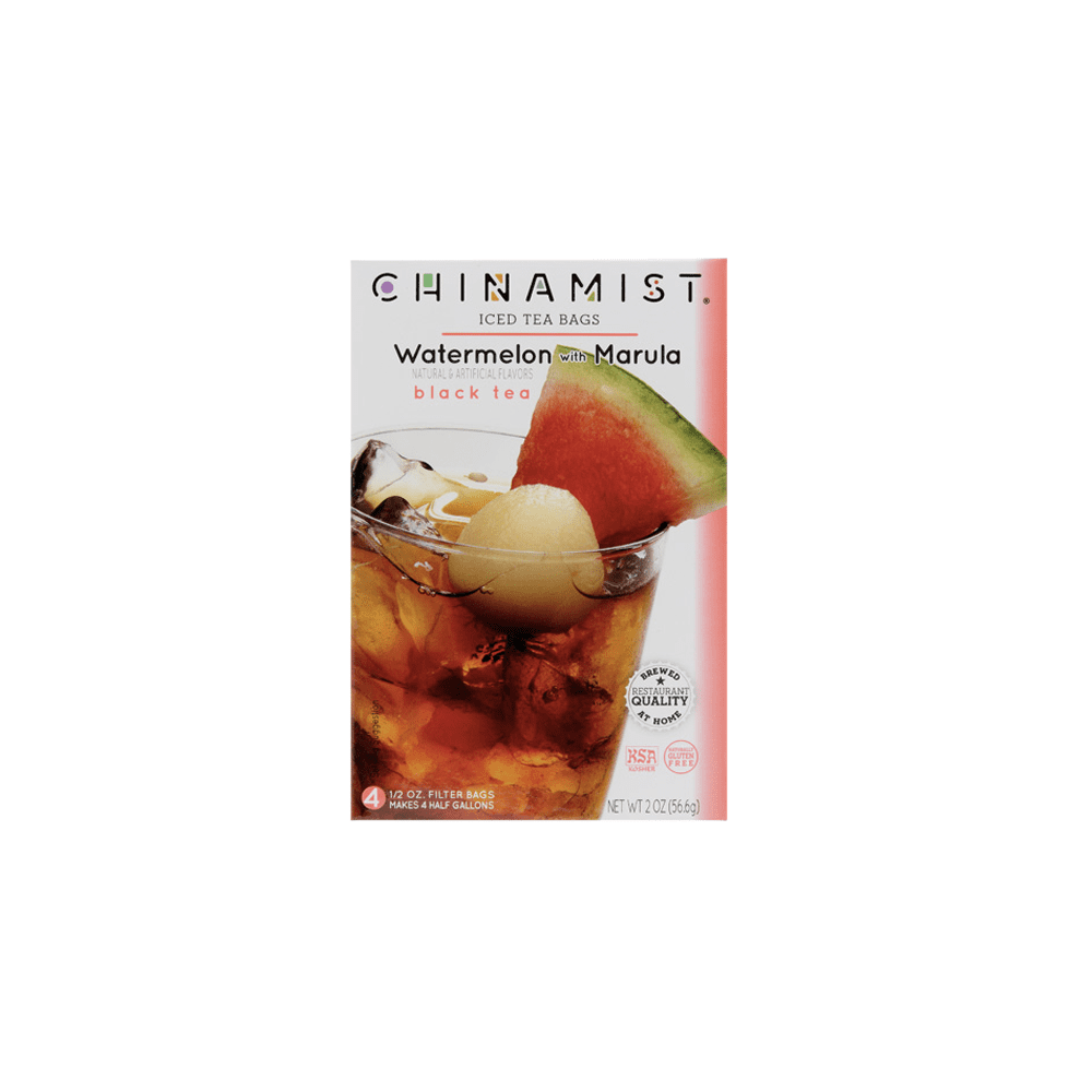 China Mist Naturally Flavored Watermelon w/ Marula Iced Tea Bags, 4-Count Box, 2-Pack (Each Bag Yields 1/2 Gallon)