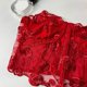 thumbnail image 3 of Playeras,Blusas y Tops,Ropa para Mujer Tallas grandes Bustier deshuesado de encaje floral para mujer (Red, S), 3 of 6