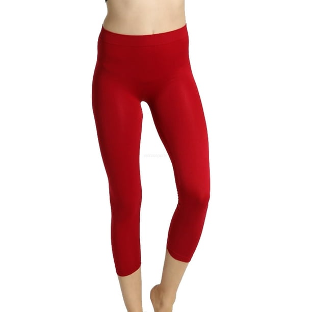 Women Seamless Basic Stretch Capri Sports Yoga Leggings - Walmart.com