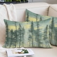 thumbnail image 2 of Green Forest Pillow Covers Queen, Modern Oil Painting Art Botanical Soft Brushed Microfiber Breathable Throw Pillow Covers, Pillowcase with Zipper for Couch Sofa Bedroom Living Room 20"x30", 2 of 9