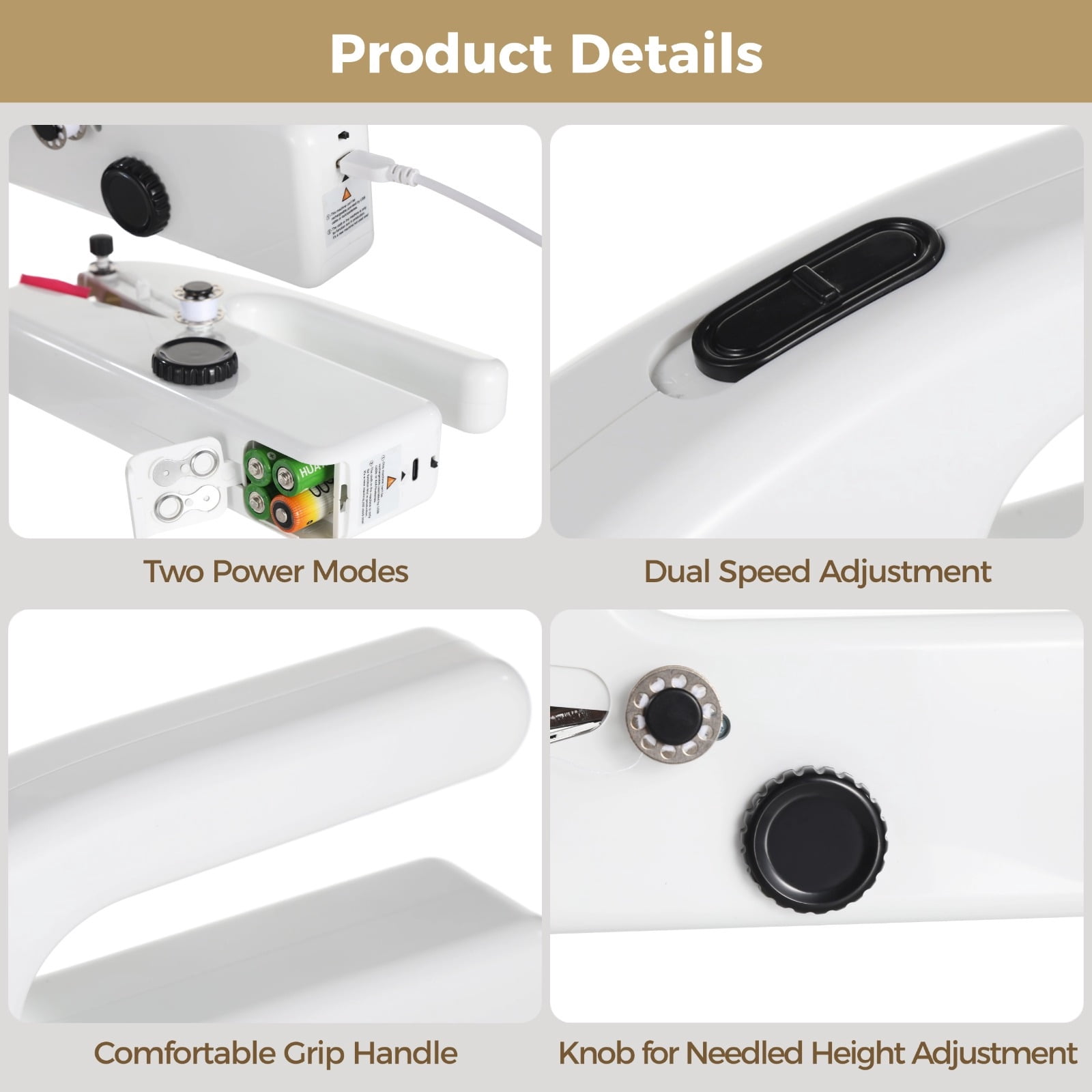 Handheld Sewing Machine Kit, Portable Electric Stitcher for Novices, Dual Speeds, USB or Battery Operated, Comprehensive Set with Tools, Fabric DIY Repairs, Home Application