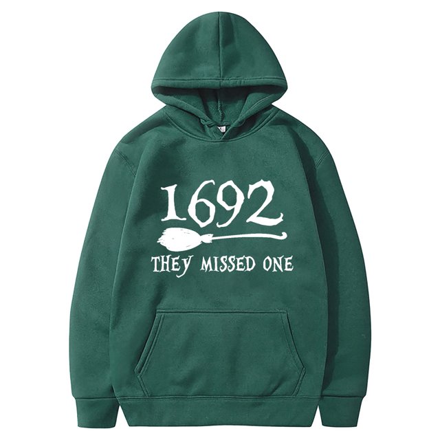 1692 They Missed One Printed Hooded Sweatshirt Loose Top For Women