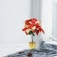 thumbnail image 3 of Artificial Red Poinsettia Potted Plant Poinsettia Plant Artificial Poinsettia Bonsai  Simulation Poinsettia Plant Christmas Flowers Decorations in Pot, 3 of 12