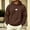 Brown, variant on Men's Oversized Drop-Shoulder Hooded Pullover, Mini Cloud Chest Graphic, Soft Brushed Fleece for Neighborhood Meets Blue XXL