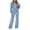 Sky Blue, variant on Women's Zip Up Cropped Jacket 2 Piece Loungewear Soft Velour Top Wide Leg Pants Sets with Pockets Loose Casual Tracksuit Y2K Streetwear White