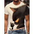 thumbnail image 1 of T-Shirt Drôle pour Hommes, Imprimé Chat Animal Mignon, Manches Courtes, Mode, Col Rond, Respirant, Été, Grande Taille, 1 of 5