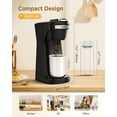 thumbnail image 6 of Single Serve Coffee Maker for K Cup Pod & Ground Coffee 2 in 1, K Cup Coffee Machine 14 oz Brew Size, Mini Single Cup Coffee Pod Fast Brew, Reusable Filter, Black, 6 of 7