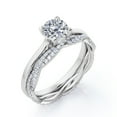 thumbnail image 4 of JeenMata 1.25 Carat Round Brilliant Cut - Crossover Eternity - Prong Wedding Ring Set - 18K White Gold Plating over Silver (CUSTOMIZE YOUR WEDDING RING BAND), 4 of 7