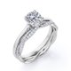 thumbnail image 4 of JeenMata Anillo de Bodas Eternidad Cruzada 1,75 Quilates, Juego de Anillos con Garras, Chapado en Oro Blanco 18K sobre Plata (Personalice la Banda), 4 of 6