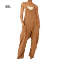 thumbnail image 2 of Jumpingount Mono holgado de algodón para mujer, monos lisos, mono sin mangas, monos, pantalones recortados de pierna ancha a la moda Vestidos 4XL Jumpingount AP018724-01, 2 of 6