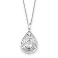 thumbnail image 1 of White Sterling Silver necklace Gemstone Cubic Zirconia CZ Clear 18 in, 1 of 4