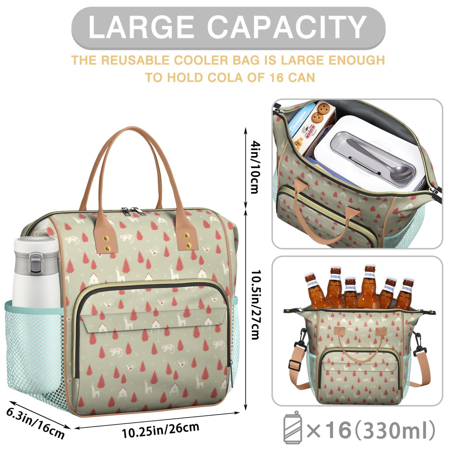 Funny Sketch Graffiti Insulated Cooler Bag for Office & Outdoor, Leakproof Lunch Tote with Multi-Pocket for Food Storage - Comfortable & Versatile