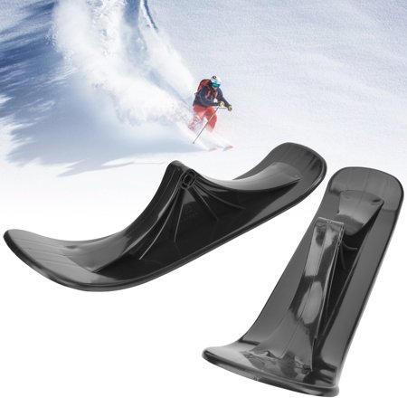 Qiilu Ski Board Sled 1 Paire D Accessoires De Traineau De Ski Noir 2 En 1 Pieces De Scooter D Hiver De Sports De Plein Air Luge Pour Enfants Cadeau Scooter De Traineau