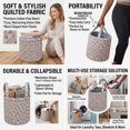thumbnail image 5 of Floral Fabric Foldable Laundry Hamper with Handles Clothes Storage Bucket Large Capacity Collapsible for Nursery Bedroom Laundrys Room (Purple), 5 of 10