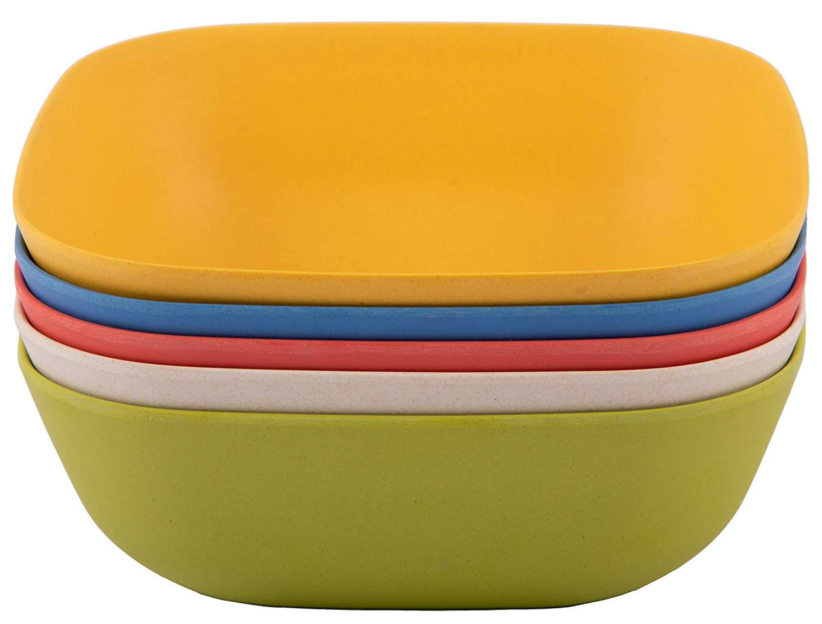 Melange 6Piece Bamboo Bowl Set (Squares Collection) ShatterProof