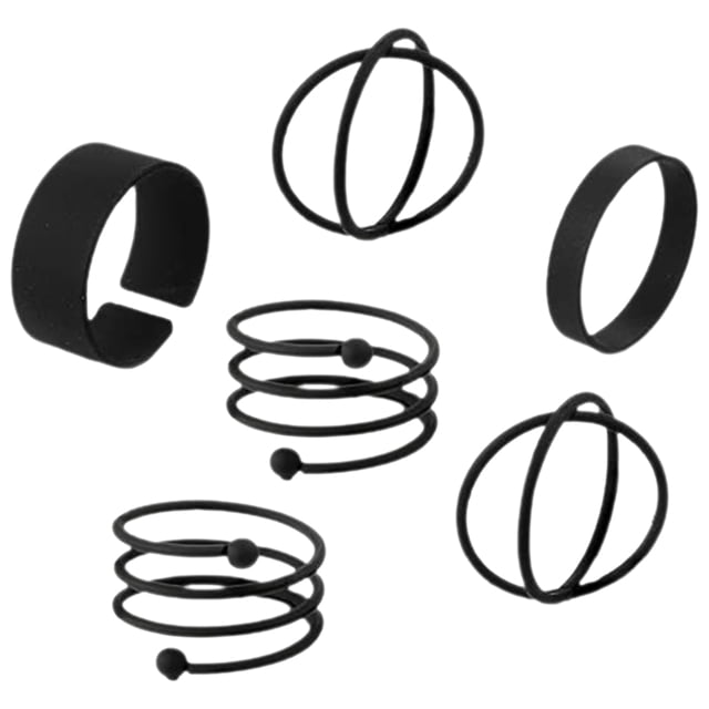 6 Pcs Bague en Alliage Résistante à l'Usure Bague Unique pour Hommes Femmes Bague Style Simple (Style Mixte)