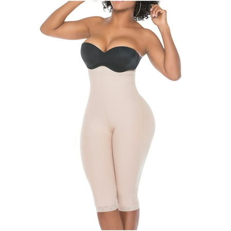 

Salome 0219 Fajas Colombianas Reductoras High Waisted Butt Lifting Shapewear Capri Leggings Beige S