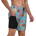 thumbnail image 2 of Rateoe Cute Donut Pattern Men’s Swim Shorts with Compression Liner – Double-Layered Quick-Dry Swimwear, Comfortable & Stretchy Beach Shorts-Large, 2 of 6