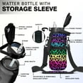 thumbnail image 3 of Leopard Color 64 Oz Water Bottle with Sleeve - BPA Free Leakproof Sport Large Plastic Water Bottle with Straw Strap & Insulated Neoprene Holder Carrier Bag Great Gift for Women Men, 3 of 6