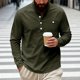 thumbnail image 1 of pstuiky camisa de manga larga para hombre, Camisa informal de sarga de color liso con cuello alto y bolsillos abotonados para hombre Tops casuales para hombres m, 1 of 7
