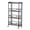 All black, variant on Foldable Kitchen Cart on Wheels, Iron and Wood Rolling Storage Cart with 3-Tier Shelves, Utility Kitchen Organizer for Fruit Vegetable Snack Pantry for Home