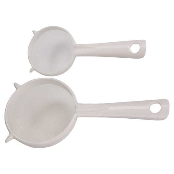 HAMPPLIES Fine Mesh Sieve Strainer White Nylon 2Pcs 7.7x3.5x2.0In