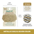 thumbnail image 4 of The Beadsmith Waxed Brazilian Cord – Metallic Gold & Silver, 0.7 mm, Light Wax, 15 Yards (13.7 m), 4 of 8
