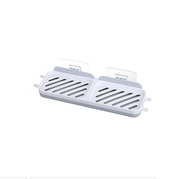 Plastic Suction Cup Soap Bathroom Shower Box Storage Tray Holder