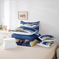 thumbnail image 6 of Manfei Marble Texrure Print 7pcs Bedding Comforter Set,Fulid Striped Artistic Queen Bedding Sets,Blue Gold Queen Sheet Sets For Girls Boys,Super Cozy Room Decor Reversible, 6 of 8