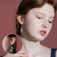 thumbnail image 4 of Music Note Earrings Musical Note Dangle Drop Charm 925 Sterling Silver 18K Rose Gold Plated Treble Clef Eight Note Dangling Earrings Jewelry Gifts for Music Lover Teacher, 4 of 6