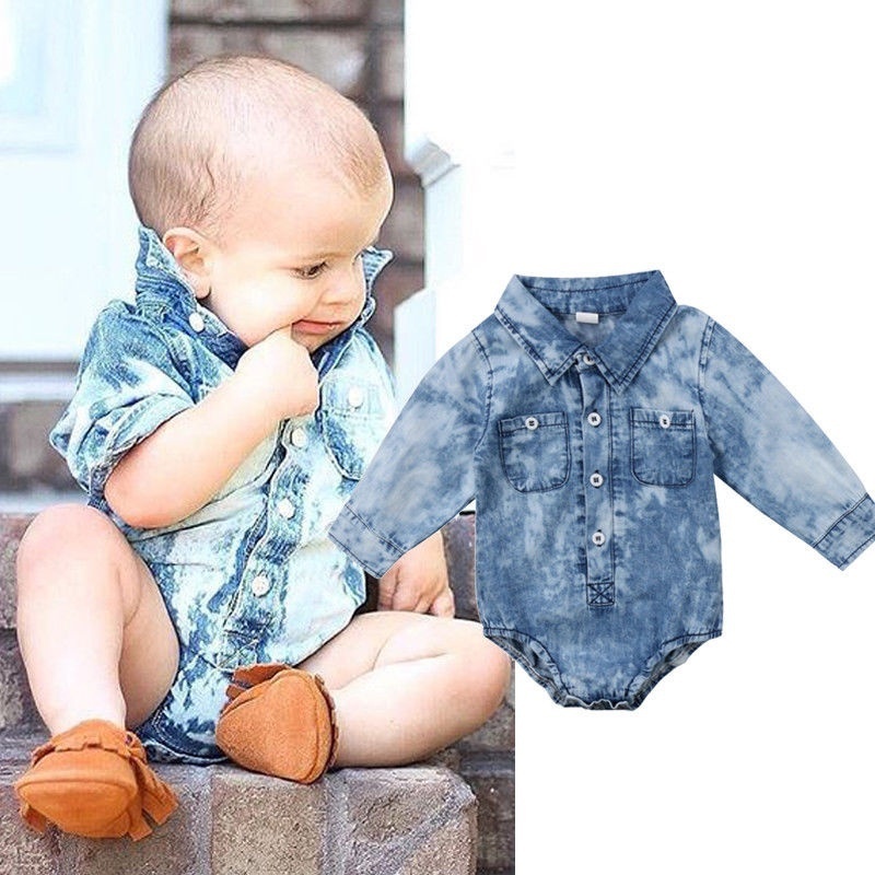 newborn denim onesie