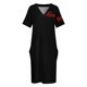 thumbnail image 3 of Vestido de bolsillo suelto con logotipo rojo, vestidos de fiesta para mujer, vestidos de verano para mujer, vestidos largos con velo., 3 of 6