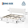 thumbnail image 2 of Velvet Upholstered Bed Frame with Adjustable Tufted Headboard, Platform Design, No Box Spring Required, Easy to Assemble, 2 of 12