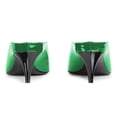 thumbnail image 3 of YDN Women Classic Closed Pointed Toe Slip On Clogs Kitten Low Heels V Cut Mules Comfortable Shopping Dressy Slides Sandals Size 12 Green, 3 of 4