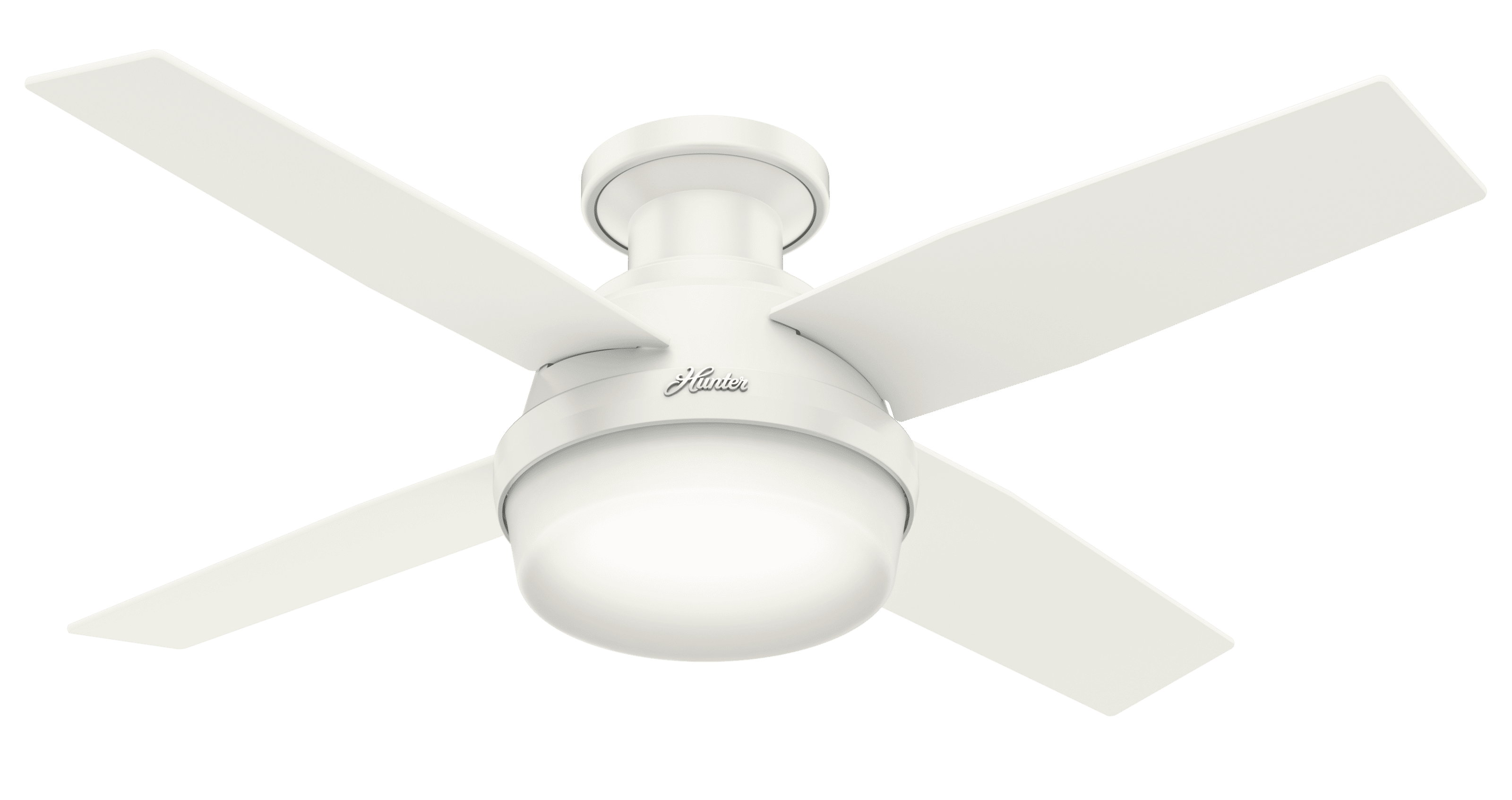Hunter 44 Dempsey Low Profile With Light Fresh White Ceiling Fan