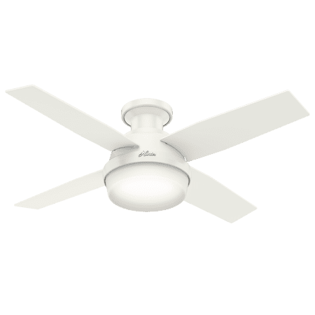 Hunter 44" Dempsey Low Profile with Light Fresh White Ceiling Fan with Light
