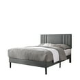 thumbnail image 6 of Gewnee King Size Platform Bed Frame, Adjustable Linen Upholstered Headboard with Wood Slat Support for Bedroom, Easy Assembly, No Box Spring Needed, Gray, 6 of 15