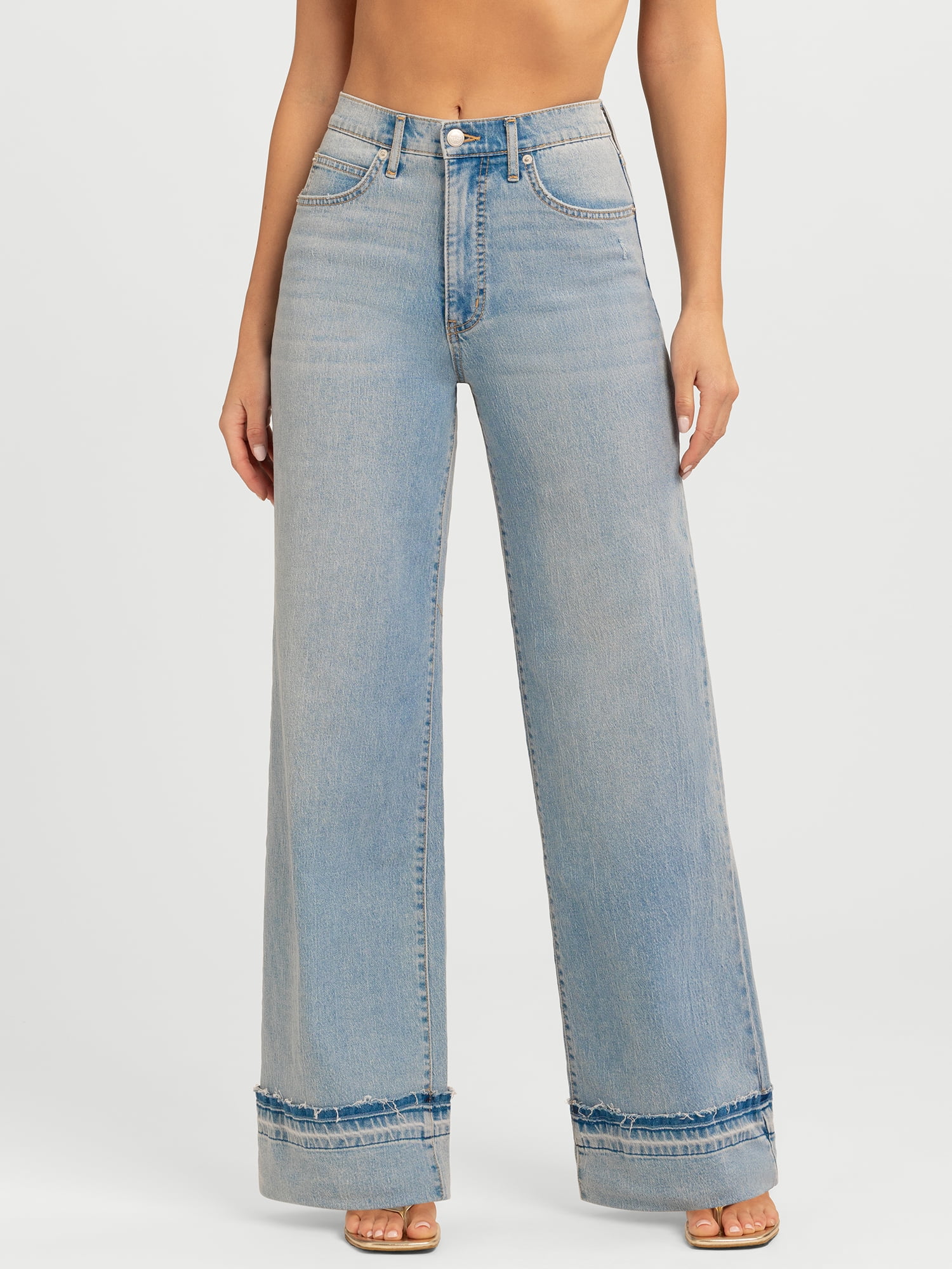 Jessica Simpson Women's and Women's Plus Freesia Wide Leg Jeans, 30", 32", and 34" Inseams, Sizes 2-24W