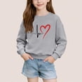 thumbnail image 2 of Asxite Toddler Tops Long Sleeve Fleece Sweatshirt Casual Loose Heart Print Fall Winter 1-13 Y, 2 of 7