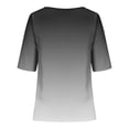 thumbnail image 5 of ShomPort Trendy Gradient Tops for Women Summer Vintage Button Blouses Round Neck Short Sleeve T-Shirts, 5 of 5